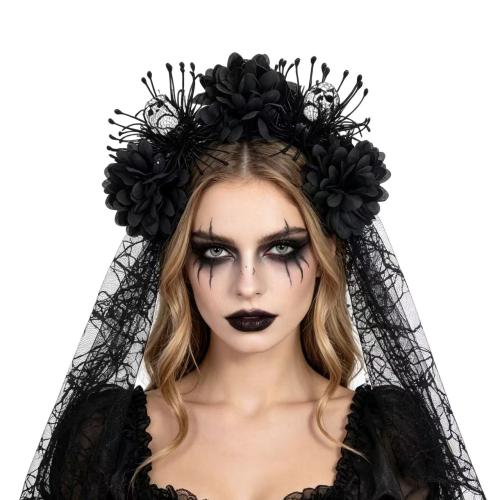 Klud Hair Band, Flower, håndlavet, Halloween Design & for kvinde, flere farver til valg, Solgt af PC
