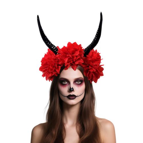 Plast Hair Band, med Duk, handgjord, Design för halloween & med blommönster & för kvinna, fler färger för val, 300x260mm, Säljs av PC