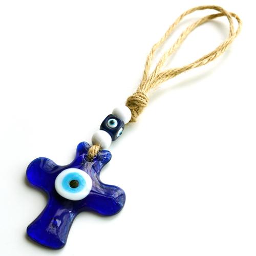 Vidrio Ornamentos colgantes, Cruces, medio hecho a mano, Vendido por UD