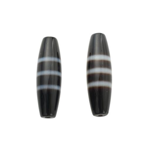 Ágata natural tibetano Dzi Beads, Ágata tibetana, jóias budista, 38x12x12mm ,2.5mm, vendido por PC