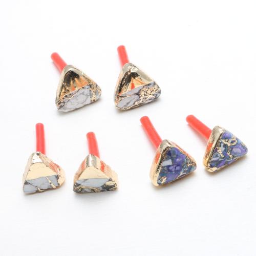 Jaspe d'impression boucle d oreille dormeuse, triangle, normes différentes pour le choix & pour femme, plus de couleurs à choisir, Vendu par paire