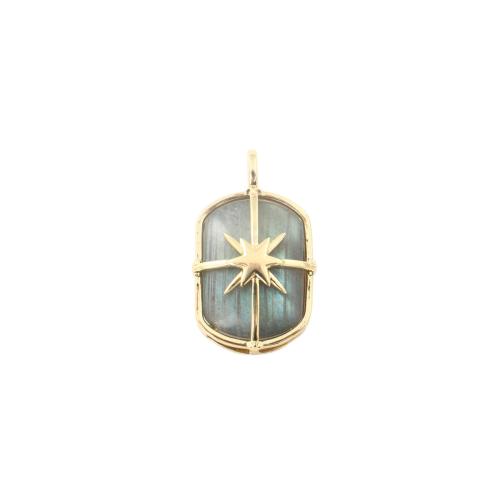 Bijoux Pendentifs en pierres gemmes, laiton, avec pierre gemme, Placage de couleur d'or, DIY, 26.20x15.40x8.30mm, Vendu par PC