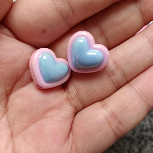 Plated Acrylic Beads Heart DIY Sold By Bag