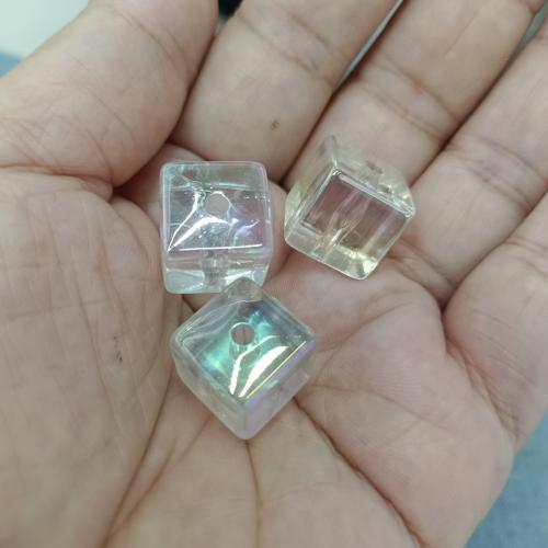 Transparent Acrylic Beads Square DIY 14mm Sold By Bag