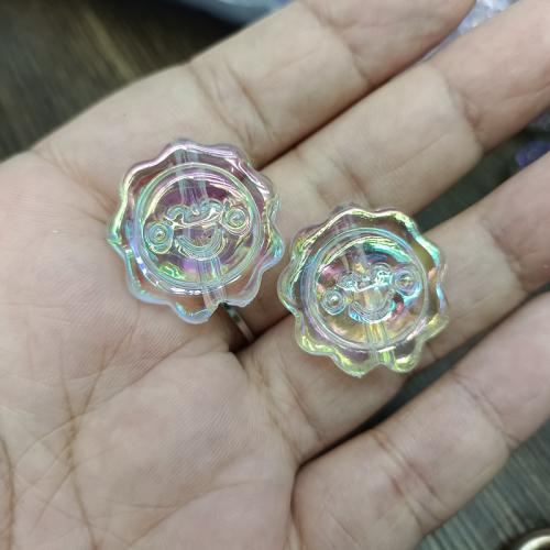 Transparent Acrylic Beads Flower DIY 24mm Sold By Bag