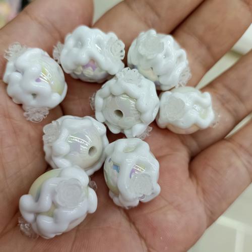 Acrylic Jewelry Beads Flower DIY 16mm Sold By Bag