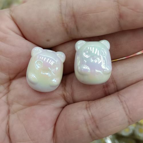 Plated Acrylic Beads Bear DIY Sold By Bag