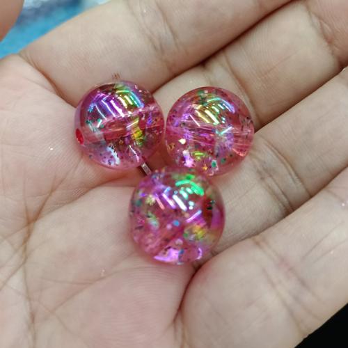 Plated Acrylic Beads Round DIY 16mm Sold By Bag