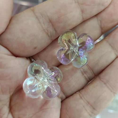 Plated Acrylic Beads Flower DIY Sold By Bag