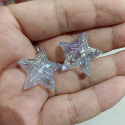 Plated Acrylic Beads Star DIY Sold By Bag