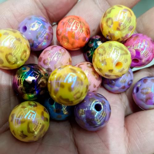 Plated Acrylic Beads Round DIY mixed colors 16mm Sold By Bag