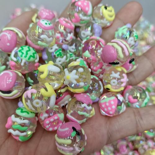 Acrylic Jewelry Beads Round DIY mixed colors 16mm Sold By Bag