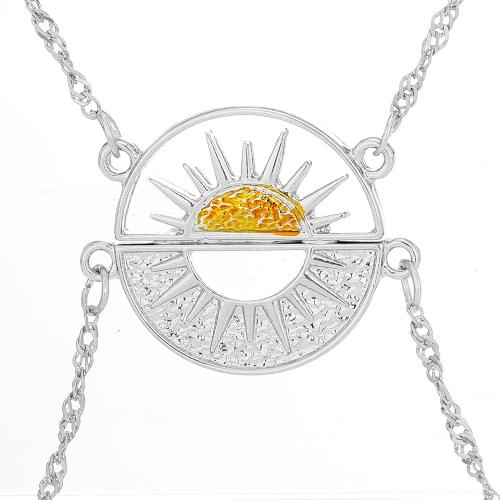 Zink Alloy Halsband, plated, 2 stycken & Unisex & ihålig, ursprungliga färgen, Säljs av Ställ