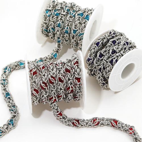 Rostfritt stål Smycken Kedja, 304 rostfritt stål, med Silikon, guldfärg pläterade, DIY, fler färger för val, Säljs av m