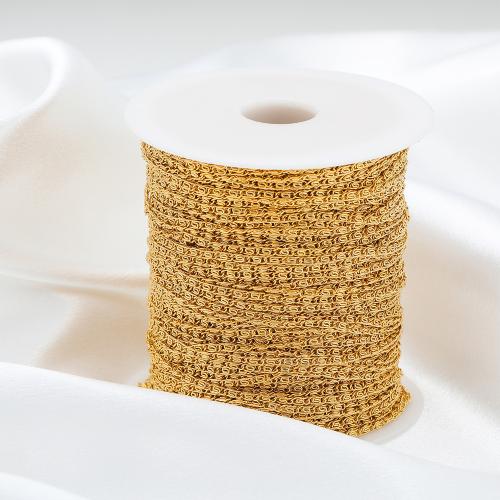 Rostfritt stål Smycken Kedja, 304 rostfritt stål, guldfärg pläterade, DIY, fler färger för val, 2m/Bag, Säljs av Bag