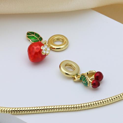 Cilindrata Zircone micro pavimenta il pendente di ottone, placcato color oro, DIY & stili diversi per la scelta & Micro spianare cubic zirconia & smalto, nessuno, Venduto da PC