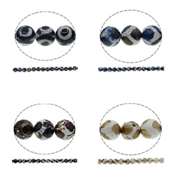 Naturlige tibetanske Agate Dzi Beads