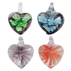 Perles Lampwork fleur intérieur