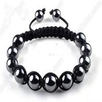 Braccialetti Woven Ball ematite