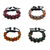 Agate Woven Ball Armbånd