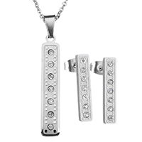 Rhinestone Stainless Steel Korut Set