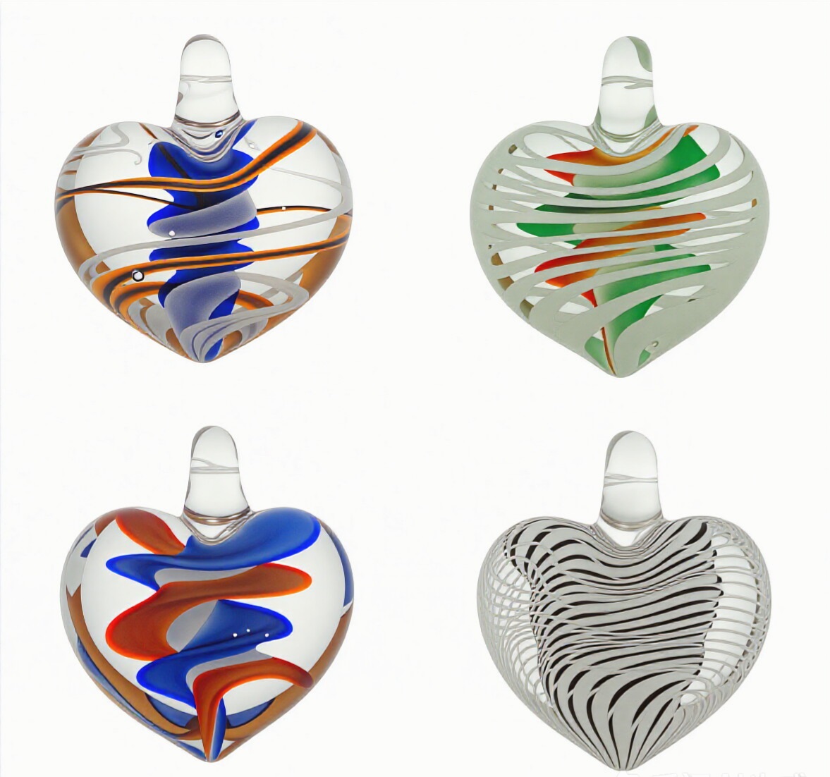 Vidinis Twist Lampwork Pakabukai
