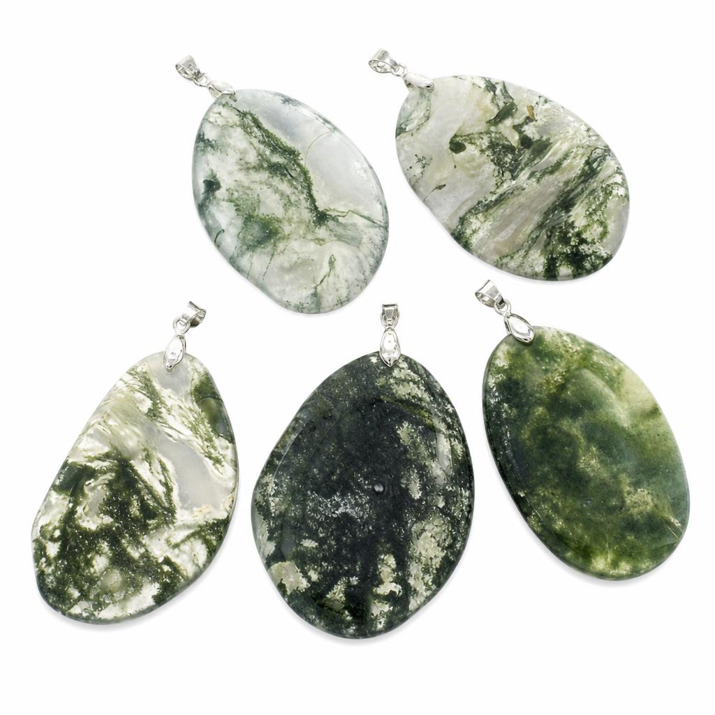 Moss Agate Μενταγιόν