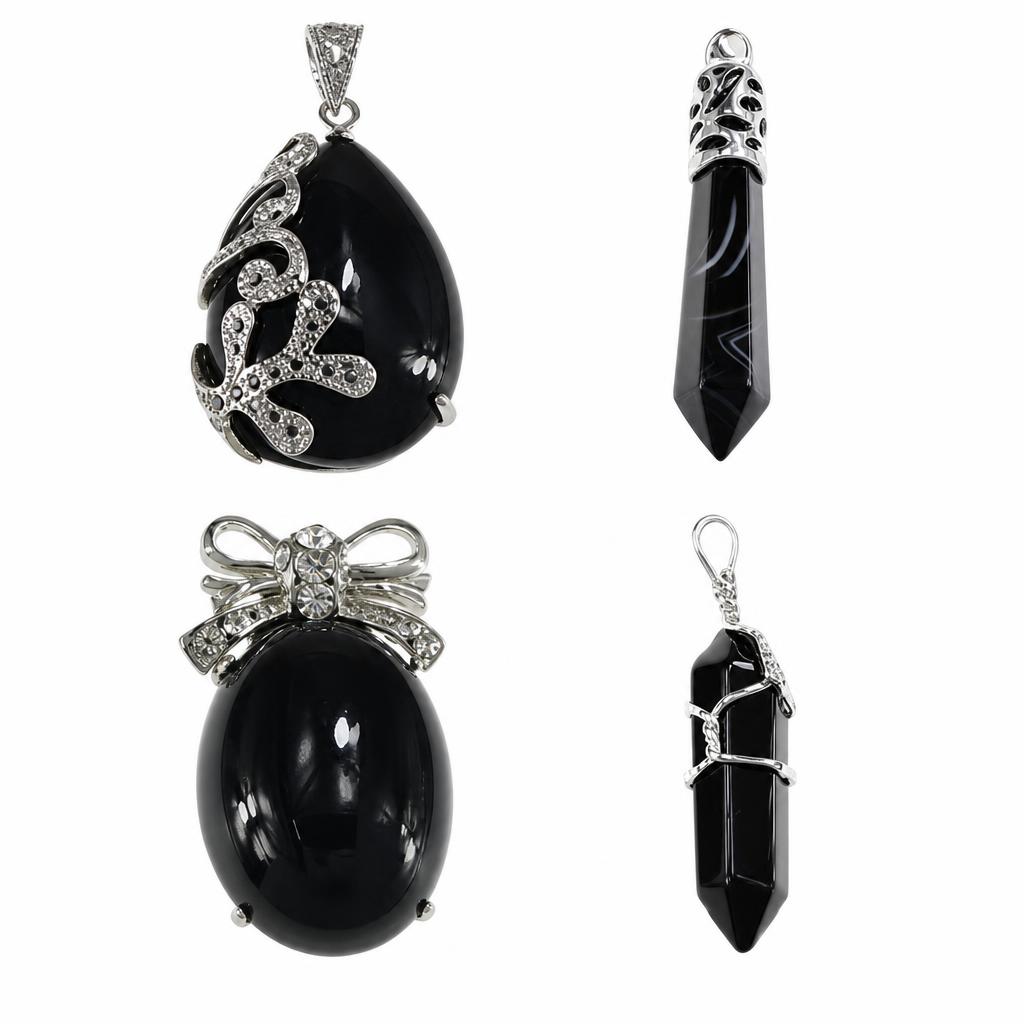 Μαύρο Agate Μενταγιόν