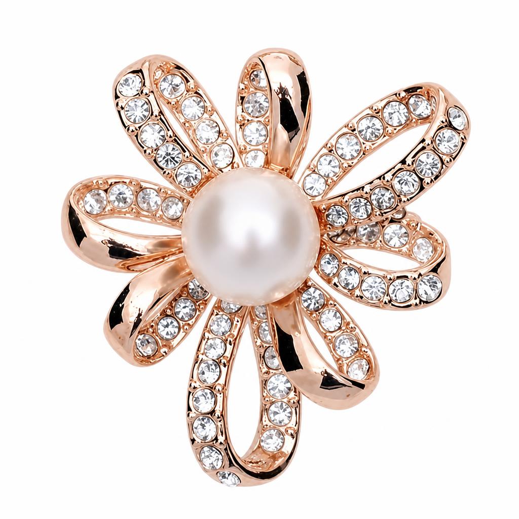 Vidro broche de pérolas