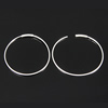 925 Sterling Zilver Hoop Earring Component, echte verzilverd, 28.50x28.50x0.70mm, 5paren/Lot, Verkocht door Lot