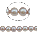 Kulaté kultivované sladkovodní perle, Sladkovodní Pearl, Kolo, přírodní, nachový, 9-10mm, Otvor:Cca 0.8mm, Prodáno za 15 inch Strand