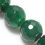 Prirodni Zeleni ahat perle, Green Agate, Krug, faceted, zelen, 6mm, Rupa:Približno 0.8-1mm, Dužina Približno 14 inčni, 5pramenovi/Lot, Prodano By Lot