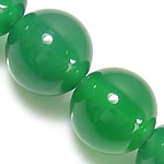 Natural Green Agaat kralen, Groene Agaat, Ronde, natuurlijk, groen, 6mm, Gat:Ca 1-1.5mm, Lengte Ca 15 inch, 5strengen/Lot, Verkocht door Lot