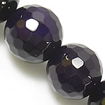 Prirodni Purple ahat perle, Ljubičasta Agate, Krug, prirodan, faceted, 6mm, Rupa:Približno 0.8-1mm, Dužina Približno 15 inčni, 5pramenovi/Lot, Prodano By Lot