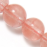 Cherry Quartz Perla, Krug, sintetički, 4mm, Rupa:Približno 0.8mm, Dužina Približno 15 inčni, 10pramenovi/Lot, Približno 90računala/Strand, Prodano By Lot