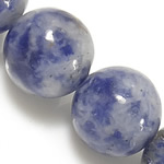 Abalorios de Piedra Azul, Punto azul, Esférico, natural, 14mm, agujero:aproximado 1.2-1.4mm, longitud aproximado 15 Inch, 5Strandsfilamento/Grupo, aproximado 27PCs/Sarta, Vendido por Grupo