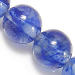 Vesimeloni Lasihelmet, Vesimeloni Blue, Pyöreä, luonnollinen, 8mm, Reikä:N. 1mm, Pituus N. 15.5 tuuma, 10säikeet/erä, N. 46PC/Strand, Myymät erä