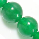 Jade kralen, Jade Maleisië, Ronde, natuurlijk, groen, 12mm, Gat:Ca 1.2mm, Lengte Ca 15 inch, 10strengen/Lot, Ca 32pC's/Strand, Verkocht door Lot