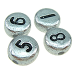 Perles en plastique ABS, mélangé, argent, 7x4mm, Trou:Environ 1mm, 3500PC/sac, Vendu par sac