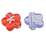 ABS Plastic alfabet kralen, Bloem, gemengde kleuren, 11x4mm, Gat:Ca 2mm, 1000pC's/Bag, Verkocht door Bag