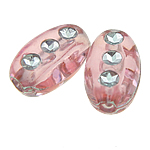 ABS plastične perle, ABS plastike, Oval, roze, 6x10x4mm, Rupa:Približno 1mm, 3300računala/Torba, Prodano By Torba