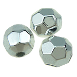 Perles en plastique ABS, Rond, facettes, argent, 8mm, Trou:Environ 2mm, 1900PC/sac, Vendu par sac