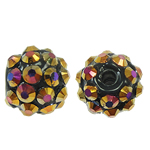 Gyanta strasszos Beads, Kerek, 12x12mm, Lyuk:Kb 2.6mm, 100PC-k/Bag, Által értékesített Bag