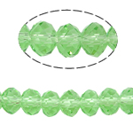 Rondelle Crystal Pärlor, Kristall, imitation CRYSTALLIZED™ kristaller, Peridot, 4x6mm, Hål:Ca 1mm, Längd Ca 18 inch, 10Strands/Bag, Säljs av Bag