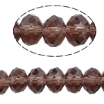 Rondelle-Krystal-Perler, Krystal, efterligning CRYSTALLIZED™ krystaller, Smoky Quartz, 4x6mm, Hole:Ca. 1mm, Længde Ca. 18 inch, 10Strands/Bag, Solgt af Bag