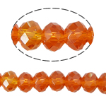 Rondelle Crystal korálky, Krystal, imitace CRYSTALLIZED™ krystal, Fire Opal, 3x4mm, Otvor:Cca 1mm, Délka Cca 20 inch, 10přediva/Bag, Cca 140PC/Strand, Prodáno By Bag