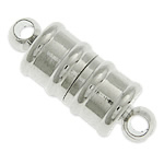 Brass Magnetic Clasp Column platinum color plated single-strand nickel lead & cadmium free Approx 1.8mm Sold By Bag