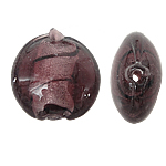 Sidabro folija Lampwork karoliukai, Butas Round, tamsiai violetinė, 20mm, Skylė:Apytiksliai 1.5mm, 100kompiuteriai/Krepšys, Pardavė Krepšys