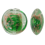 Gold Sand Lampwork Beads Flat Round green Approx 1.5mm Sold By Bag