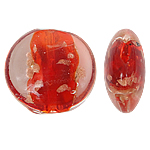 Gold Sand Lampwork Beads Flat Round red Approx 1.5mm Sold By Bag